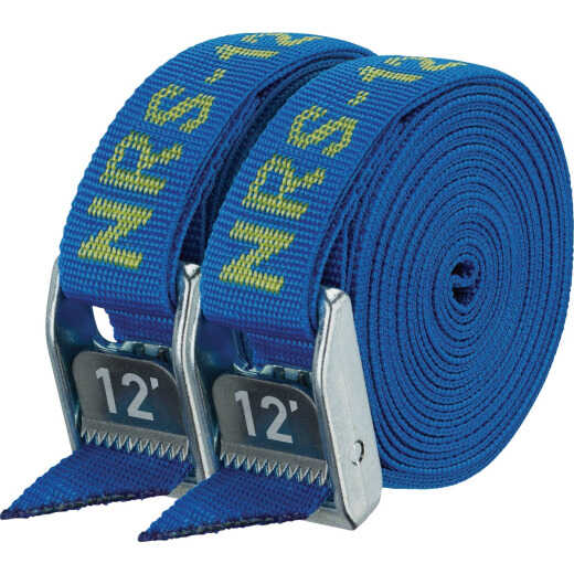 NRS 1 In. x 12 Ft. Iconic Blue Heavy Duty Tie-Down Strap (2-Pack)