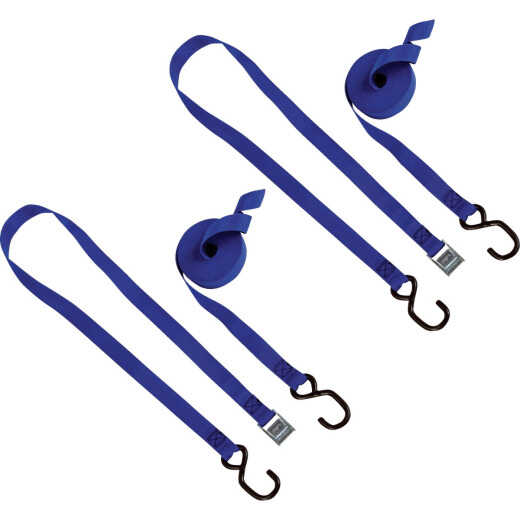 NRS 1 in x 14 Ft. Iconic Blue Heavy Duty J-Hook Tie-Down Strap (2-Pack)